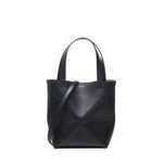 Borsa tote Puzzle Fold mini in pelle di vitello lucida A657V25X01 1100 LOEWE 