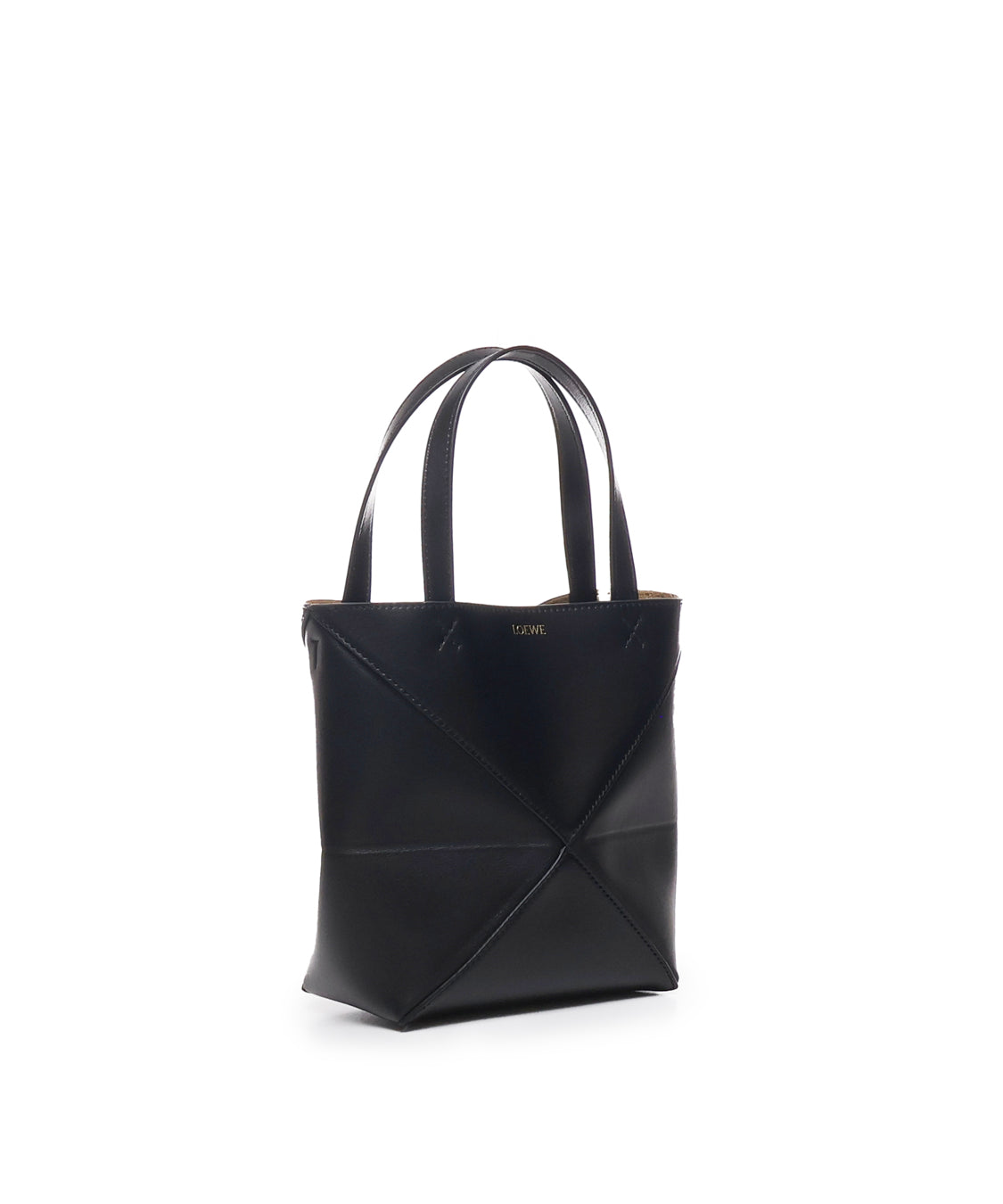 Borsa tote Puzzle Fold mini in pelle di vitello lucida A657V25X01 1100 LOEWE 