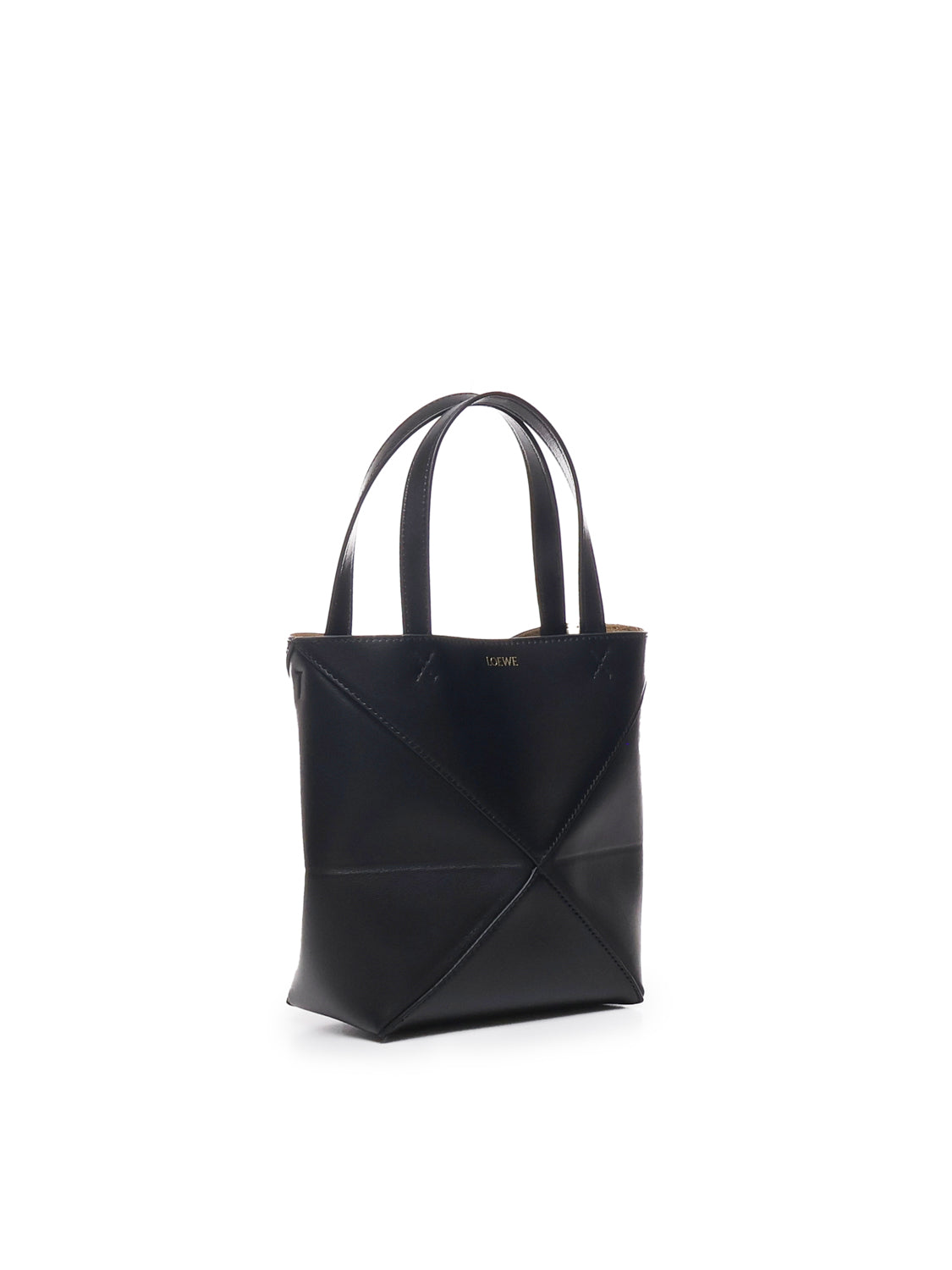 Borsa tote Puzzle Fold mini in pelle di vitello lucida A657V25X01 1100 LOEWE 