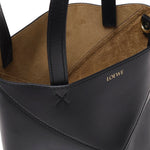 Borsa tote Puzzle Fold mini in pelle di vitello lucida A657V25X01 1100 LOEWE 