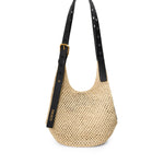 Borsa hobo Punch Hole piccola in rafia e pelle A914W86X01 2165 LOEWE 