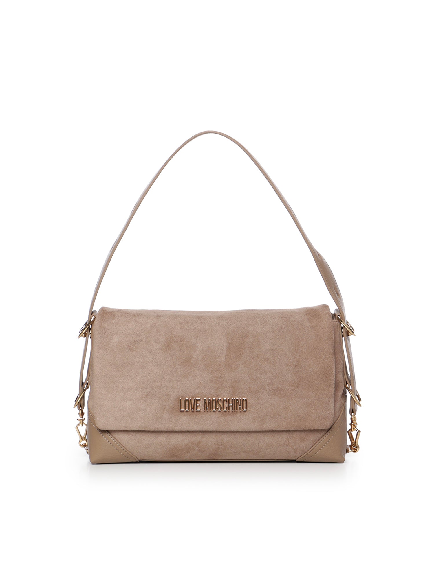 Borsa a spalla effetto camoscio con logo JC4092PP0PLD1 10A LOVE MOSCHINO 