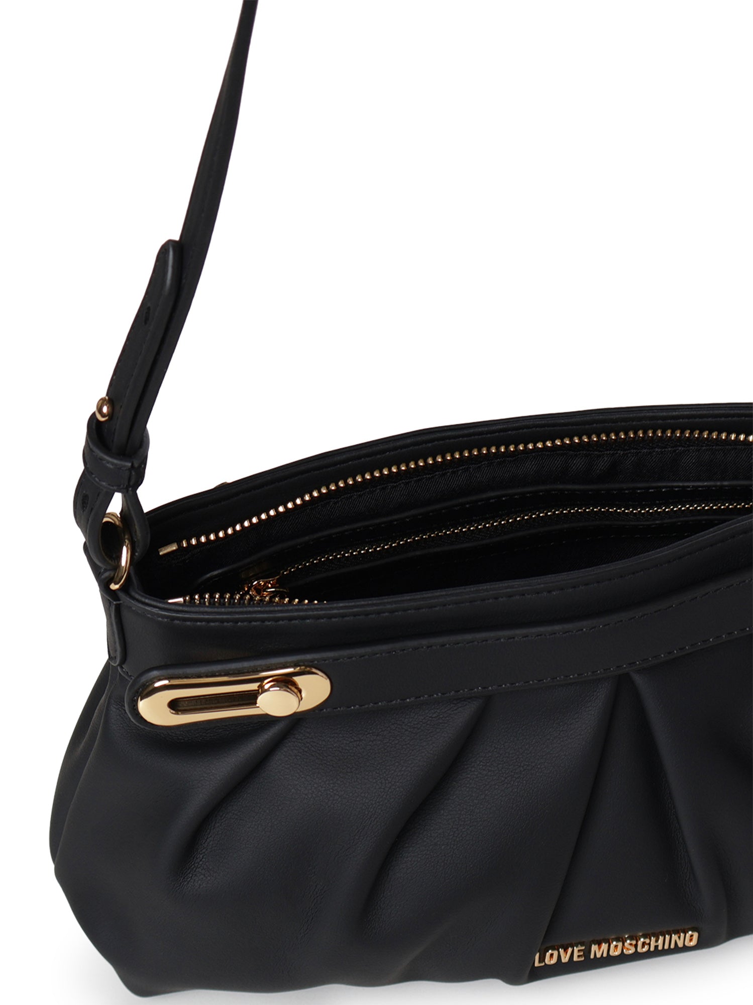 Borsa a spalla arricciata con logo JC4279PP0PKU0 000 LOVE MOSCHINO 