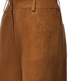 Pantaloni in pelle effetto velluto a coste 288726  MAGDA BUTRYM 