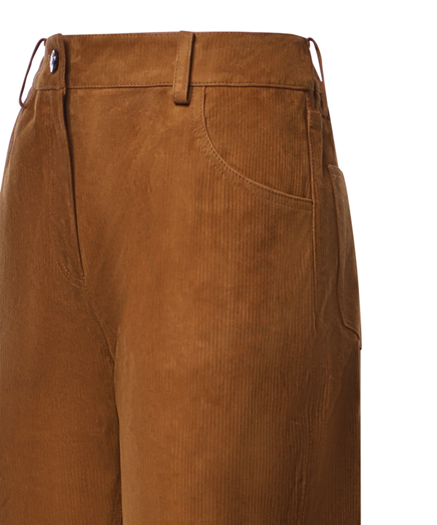 Pantaloni in pelle effetto velluto a coste 288726  MAGDA BUTRYM 