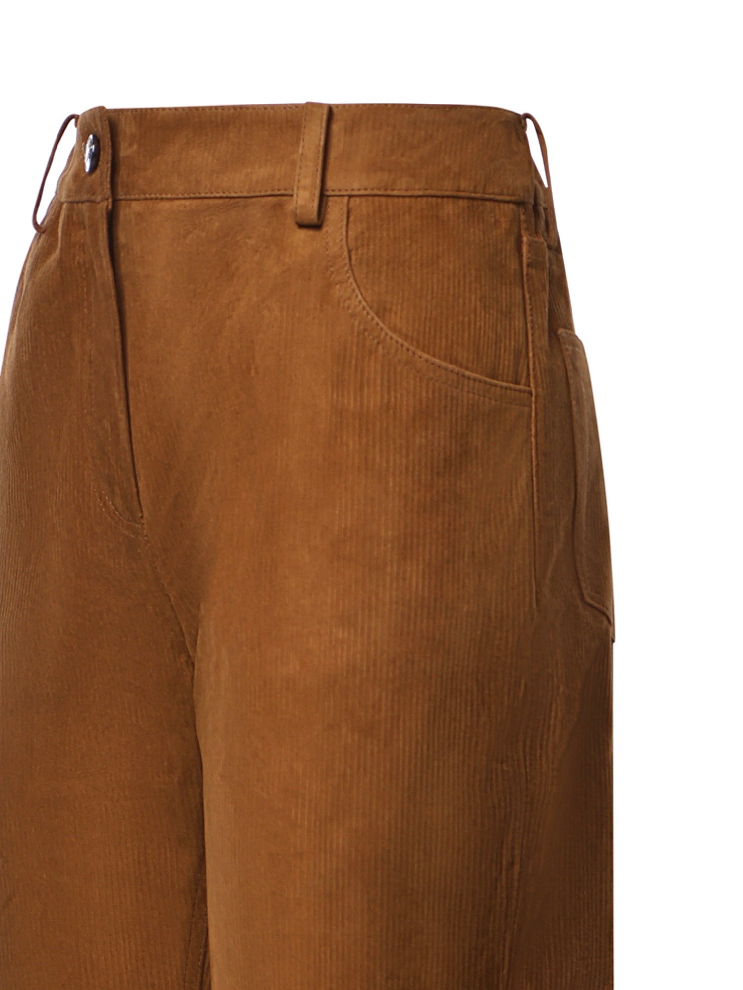 Pantaloni in pelle effetto velluto a coste 288726  MAGDA BUTRYM 
