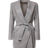 Giacca a vestaglia in lana Principe di Galles 2621046091600 003 MAX MARA 