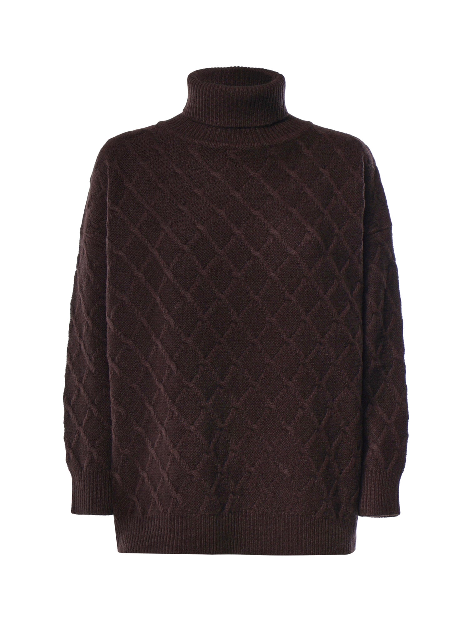 Dolcevita in lana e cashmere a losanghe 2621366172600 010 MAX MARA 