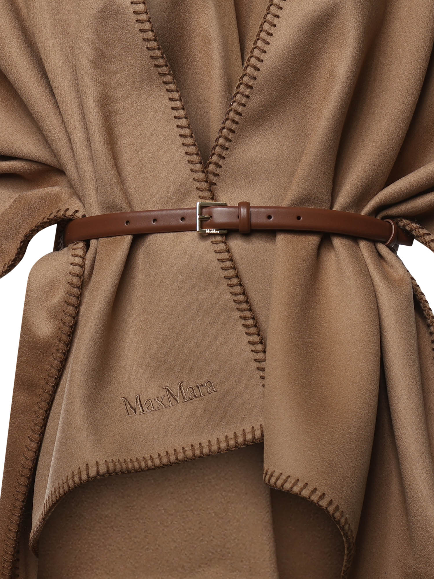 Mantella in lana con cintura 2624546121600 035 MAX MARA 