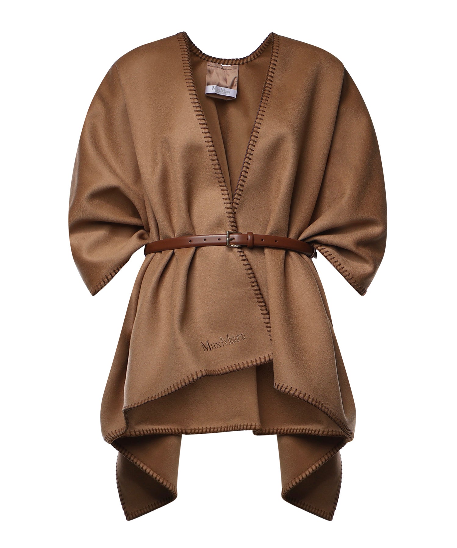 Mantella in lana con cintura 2624546121600 035 MAX MARA 