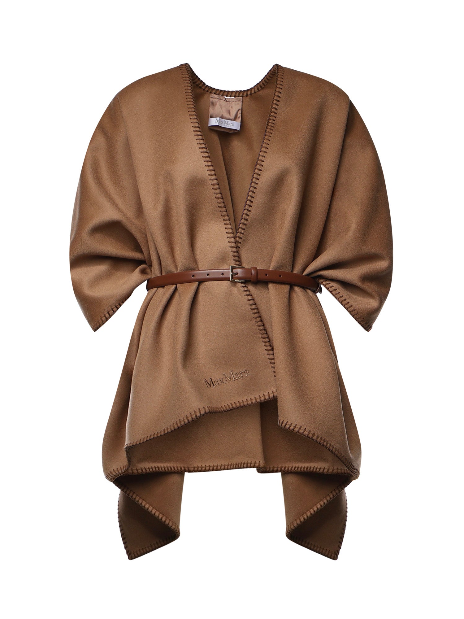 Mantella in lana con cintura 2624546121600 035 MAX MARA 