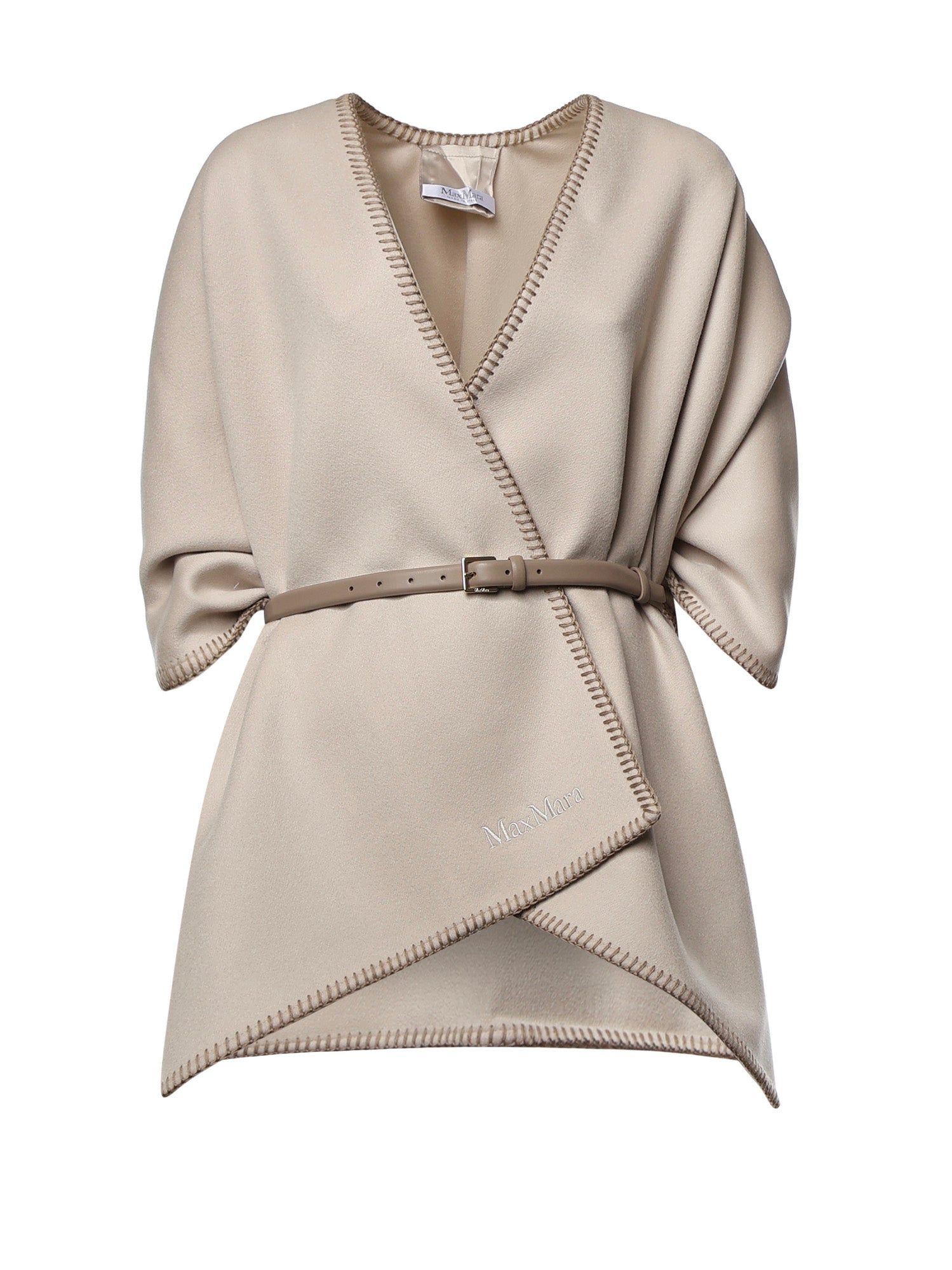 Mantella in lana con cintura 2624546121600 053 MAX MARA 