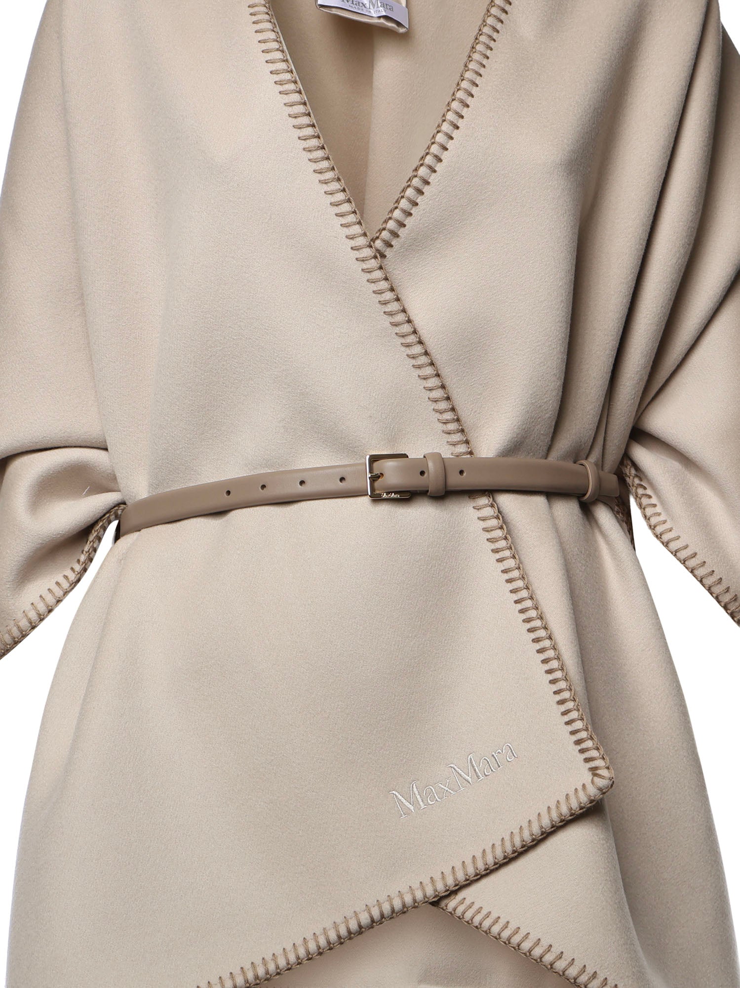 Mantella in lana con cintura 2624546121600 053 MAX MARA 