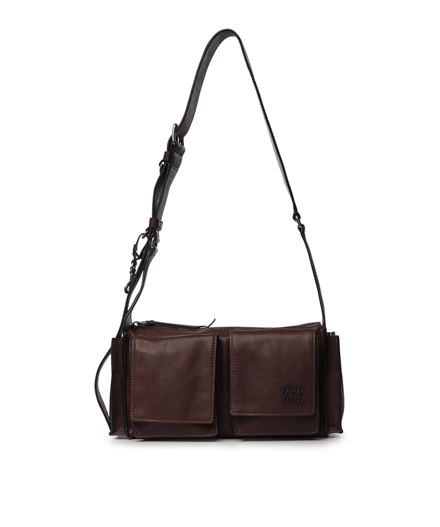 Borsa a tracolla Utilitaire in nappa 5BC205 2G7QF0038 MIU MIU 