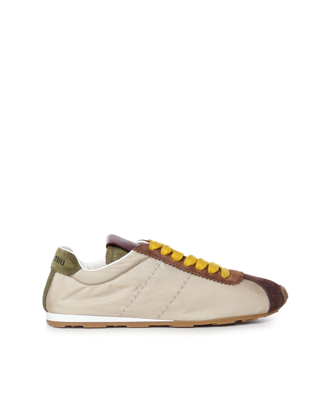 Sneakers Plume in tessuto tecnico e suede 5E114E LQ0F05PI MIU MIU 