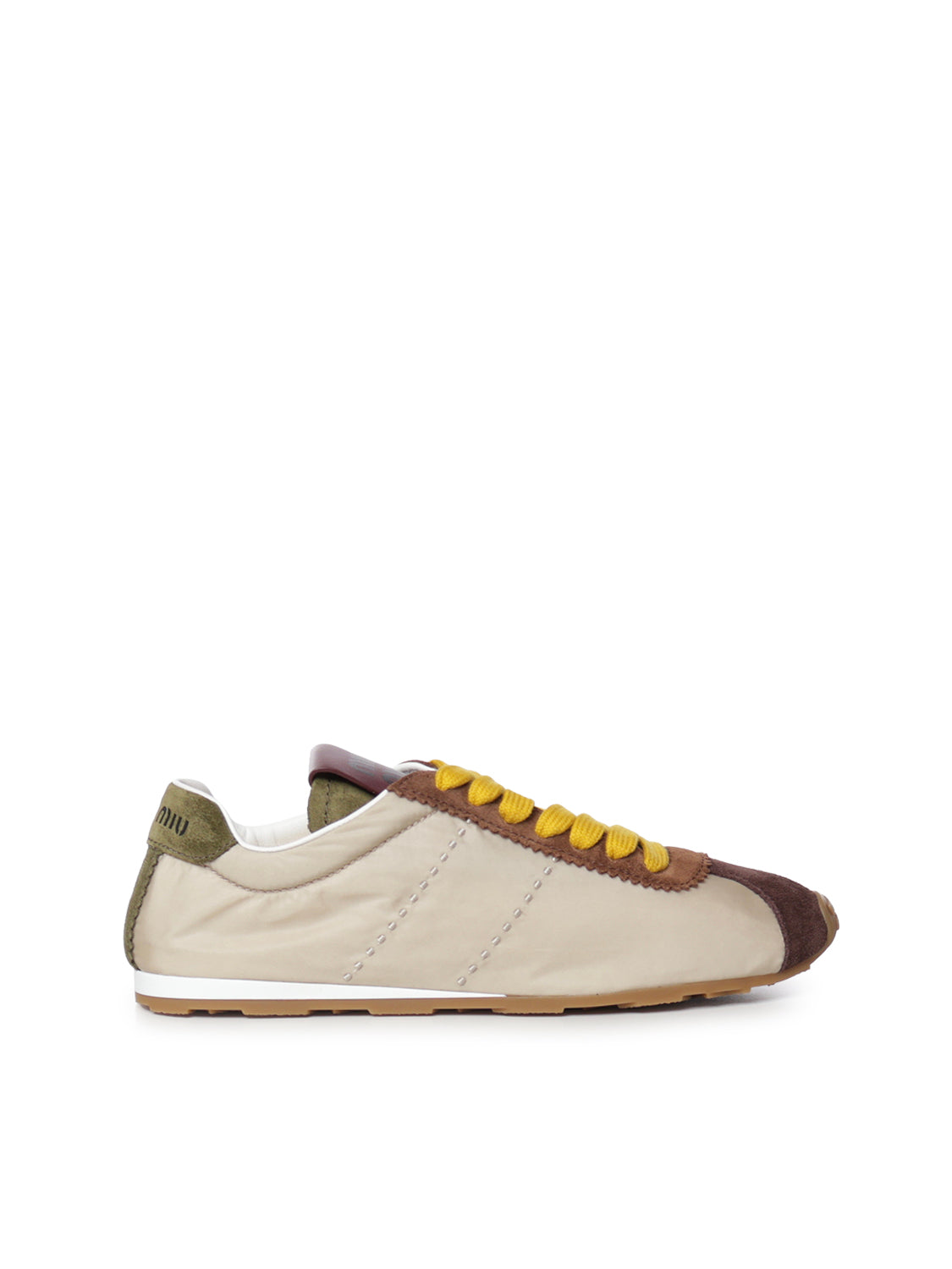 Sneakers Plume in tessuto tecnico e suede 5E114E LQ0F05PI MIU MIU 