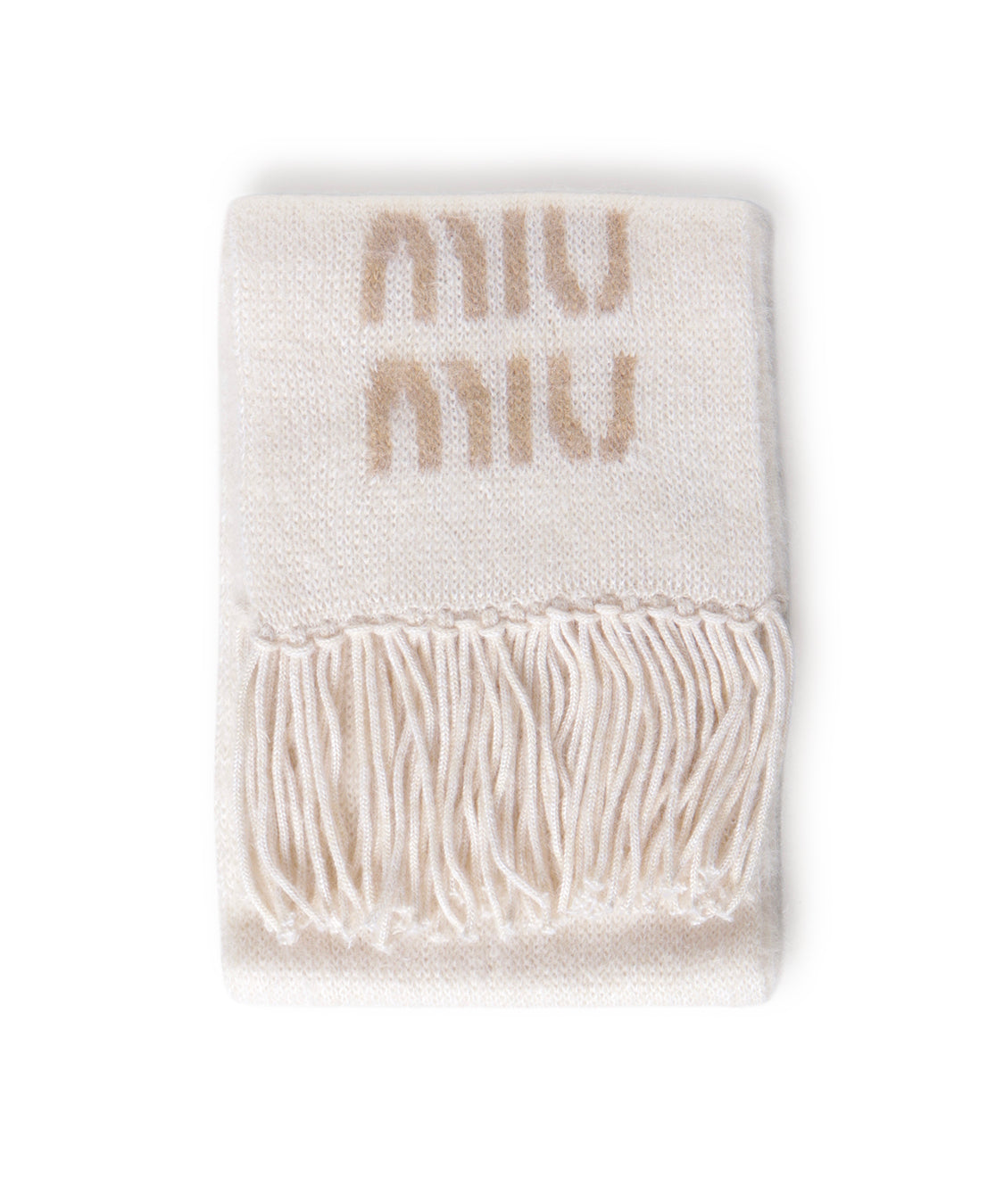 Sciarpa in misto mohair con logo 5FS062 2CQDF0009 MIU MIU 