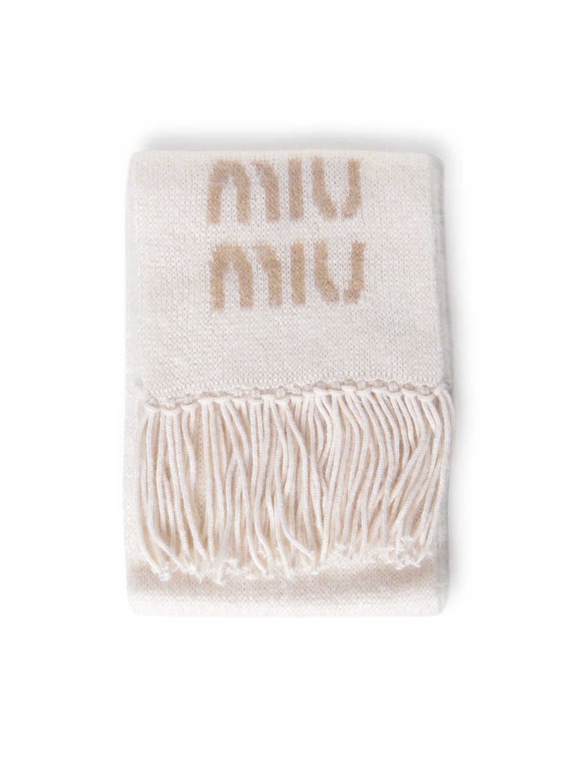Sciarpa in misto mohair con logo 5FS062 2CQDF0009 MIU MIU 
