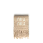 Sciarpa in misto mohair con logo 5FS062 2CQDF0018 MIU MIU 