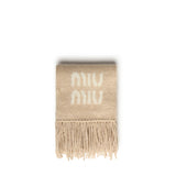 Sciarpa in misto mohair con logo 5FS062 2CQDF0018 MIU MIU 