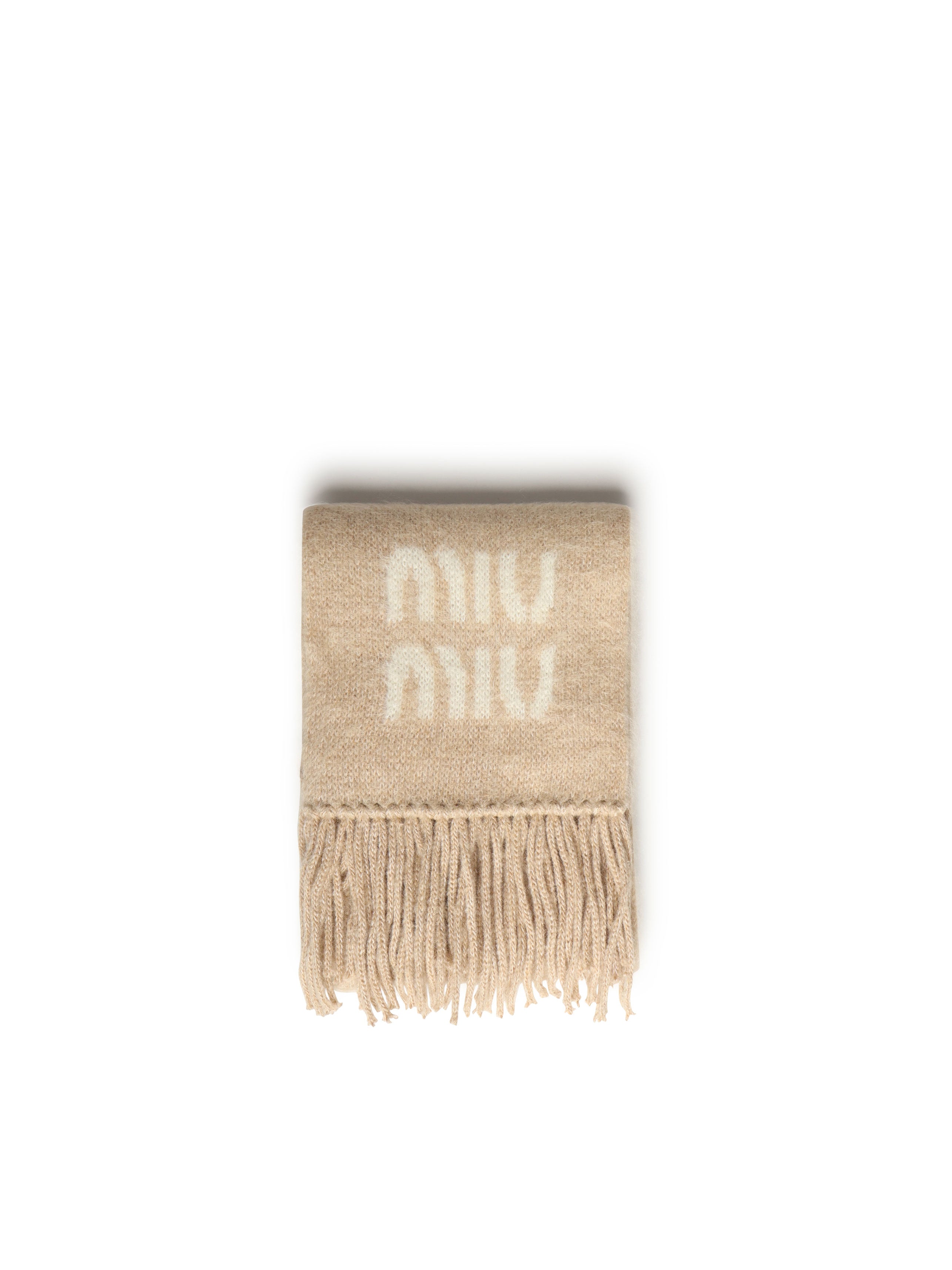 Sciarpa in misto mohair con logo 5FS062 2CQDF0018 MIU MIU 