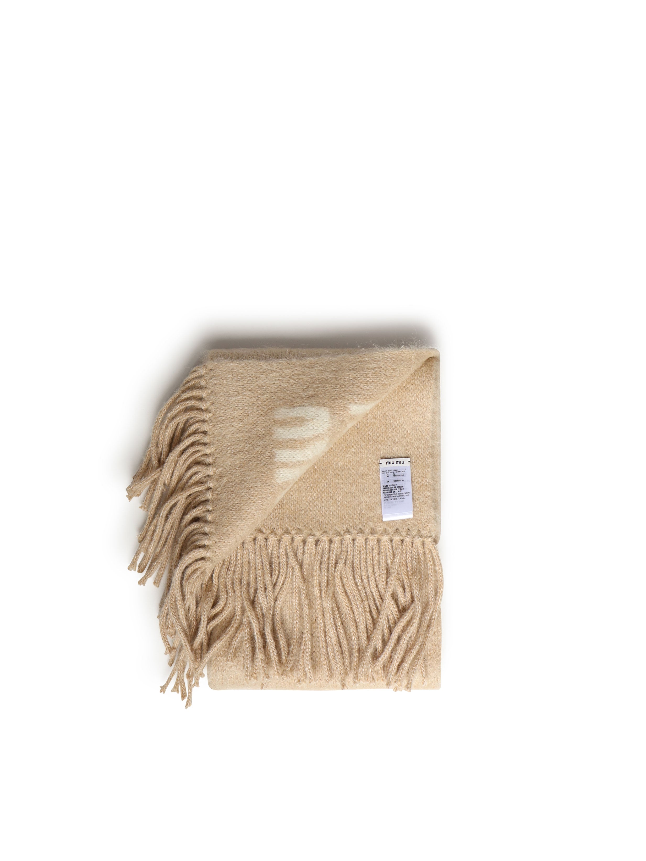 Sciarpa in misto mohair con logo 5FS062 2CQDF0018 MIU MIU 