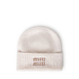Cappello in mohair con logo 5HC378 2CQDF0009 MIU MIU 