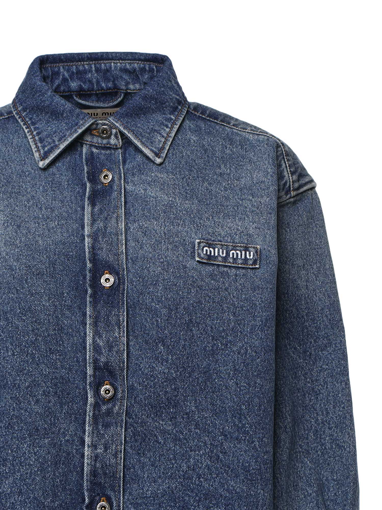 Camicia in denim GWC132 192UF0008 MIU MIU 