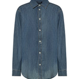 Camicia in chambray con logo GWC143 193KF0013 MIU MIU 