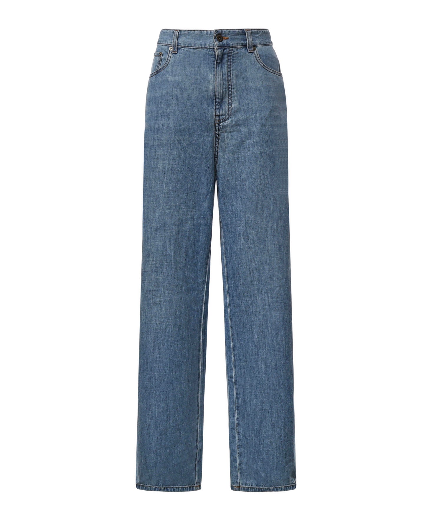 Jeans in chambray con logo GWP394 193KF0013 MIU MIU 