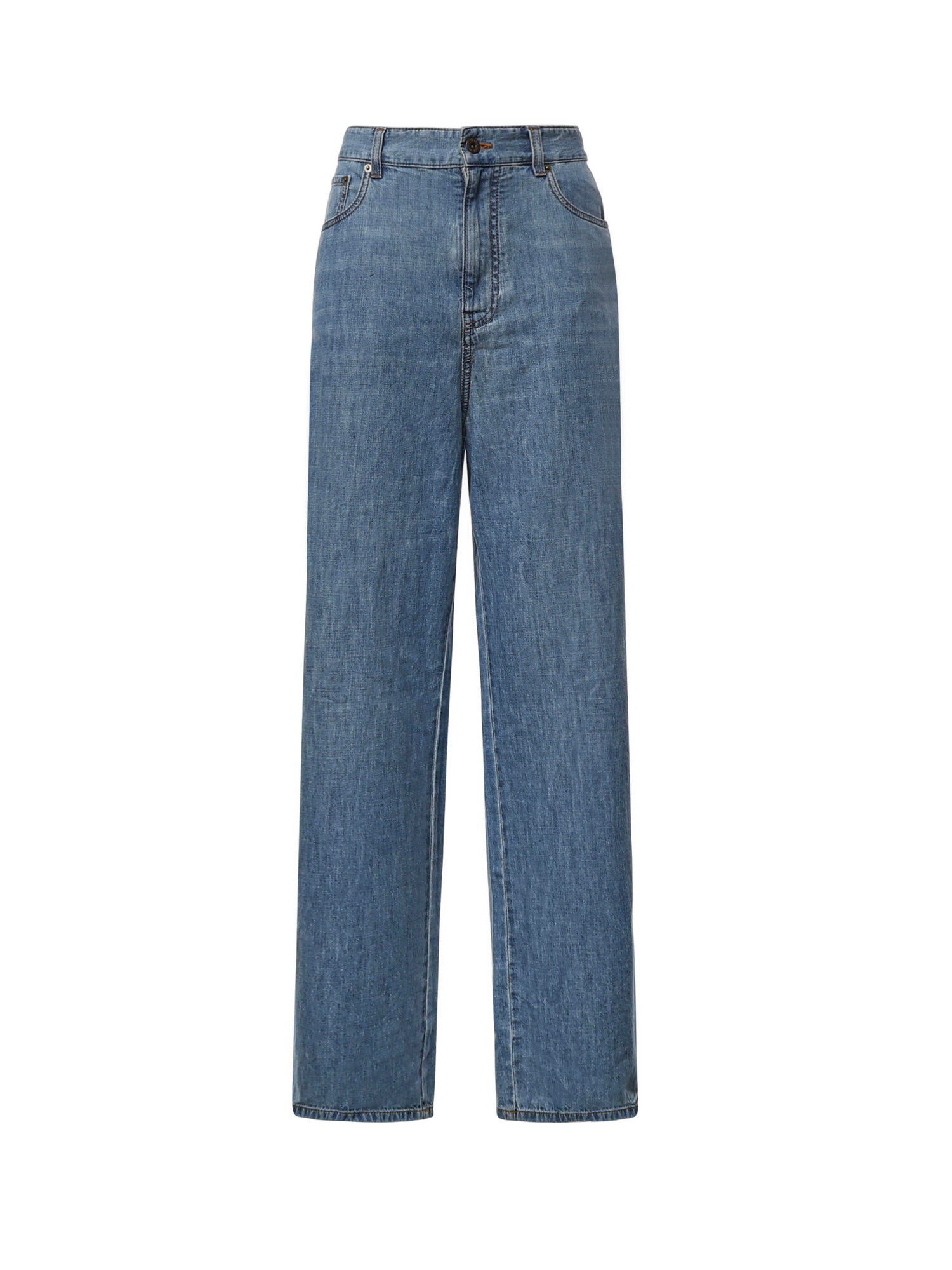 Jeans in chambray con logo GWP394 193KF0013 MIU MIU 