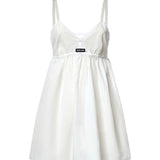 Abito corto in popeline fiammato sangallo MF6417 196JF0009 MIU MIU 