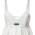 Abito corto in popeline fiammato sangallo MF6417 196JF0009 MIU MIU 