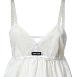 Abito corto in popeline fiammato sangallo MF6417 196JF0009 MIU MIU 