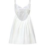 Abito corto in popeline fiammato sangallo MF6417 196JF0009 MIU MIU 