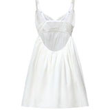 Abito corto in popeline fiammato sangallo MF6417 196JF0009 MIU MIU 