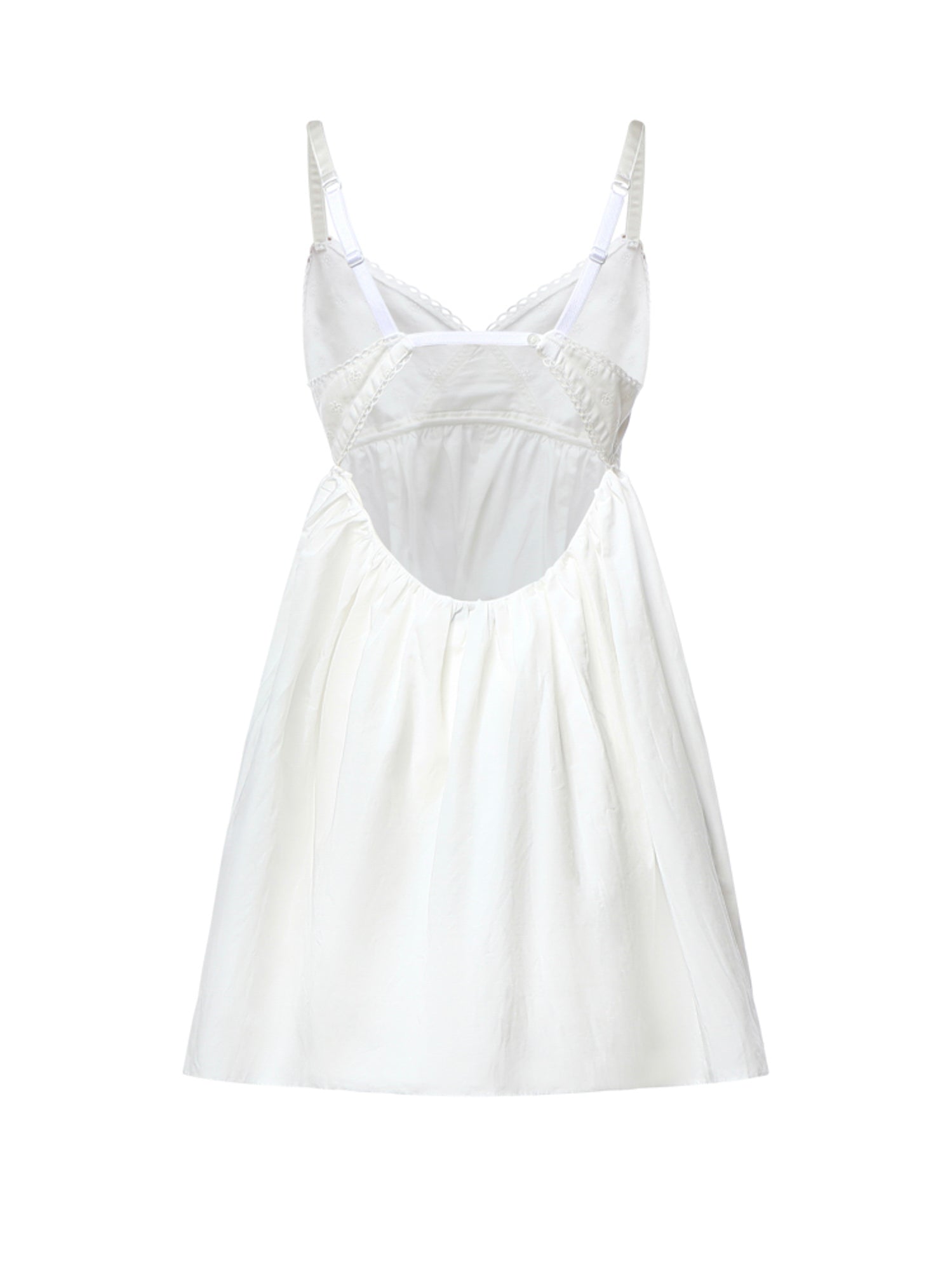 Abito corto in popeline fiammato sangallo MF6417 196JF0009 MIU MIU 