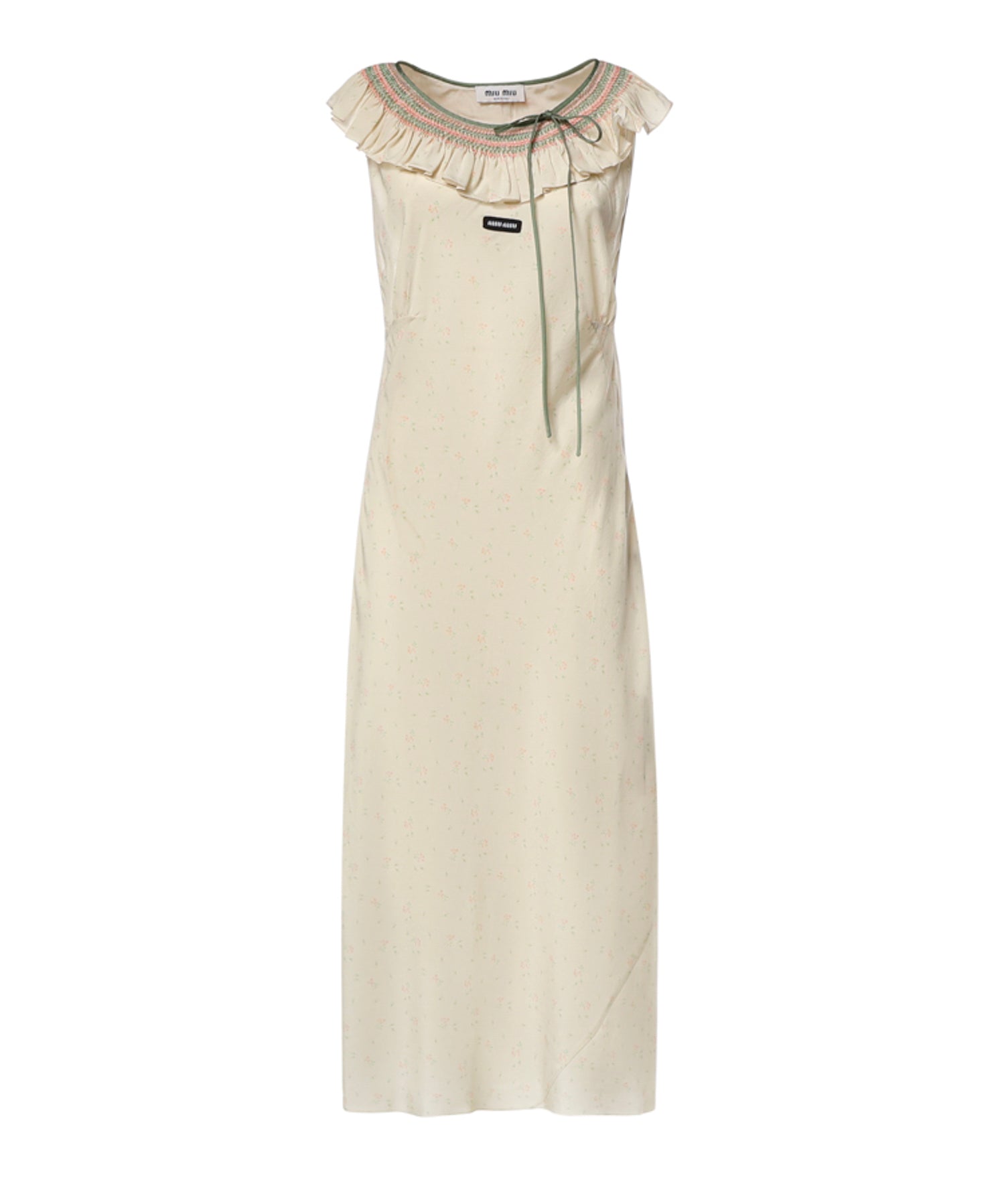 Abito in crêpe marocain con ricami MF6433 19UVF0N6K MIU MIU 