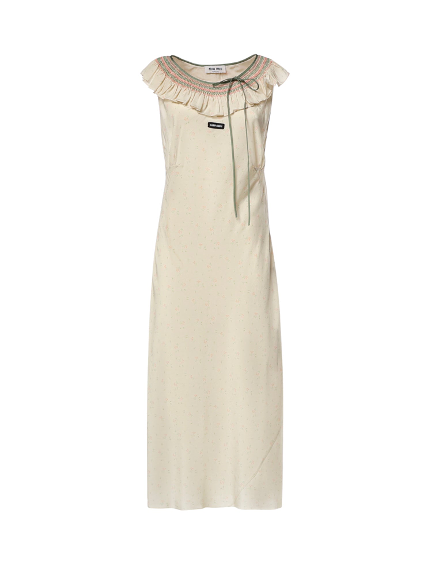 Abito in crêpe marocain con ricami MF6433 19UVF0N6K MIU MIU 