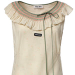 Abito in crêpe marocain con ricami MF6433 19UVF0N6K MIU MIU 