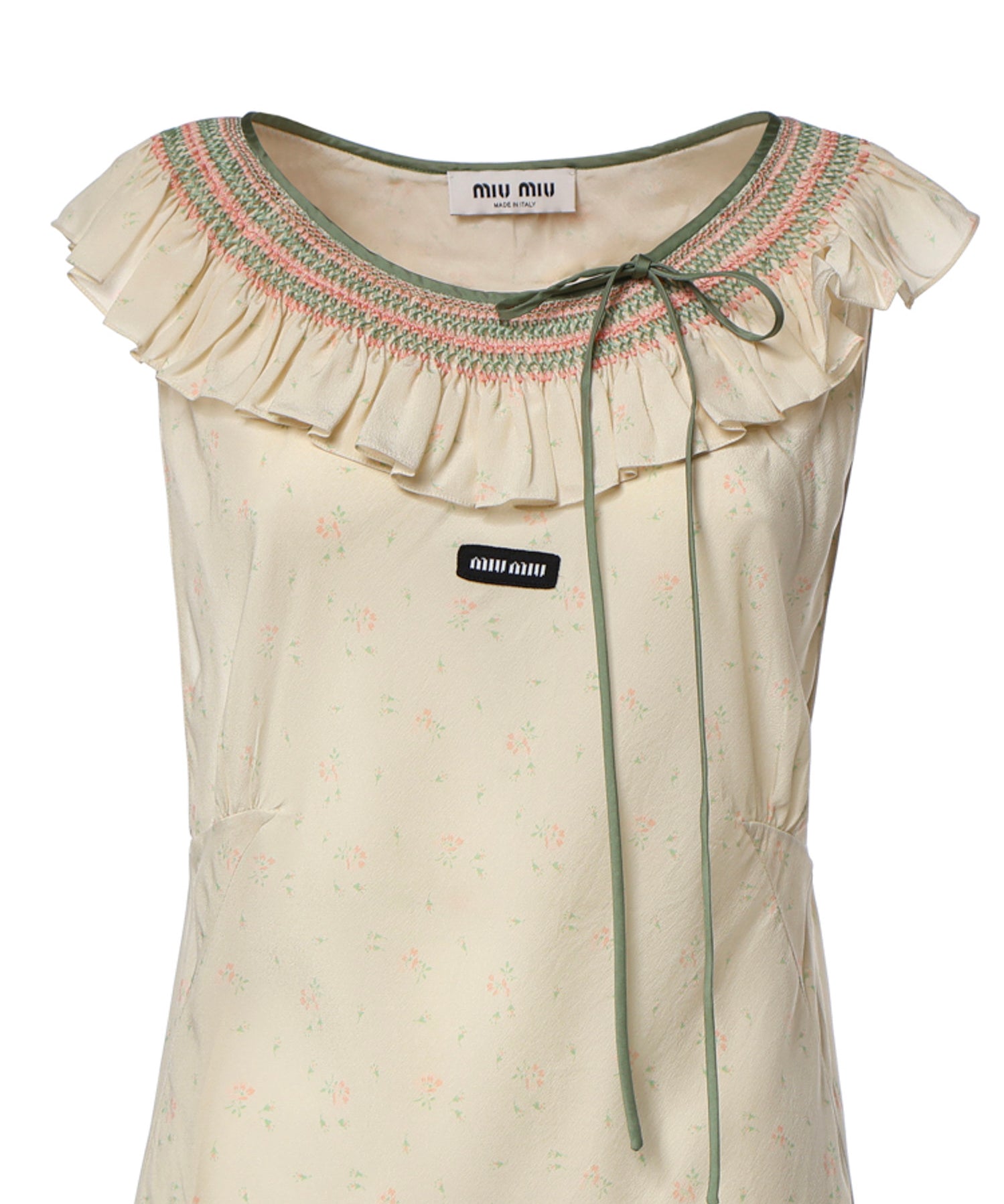 Abito in crêpe marocain con ricami MF6433 19UVF0N6K MIU MIU 
