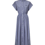 Abito midi in popeline con logo MF6446 195DF098Z MIU MIU 