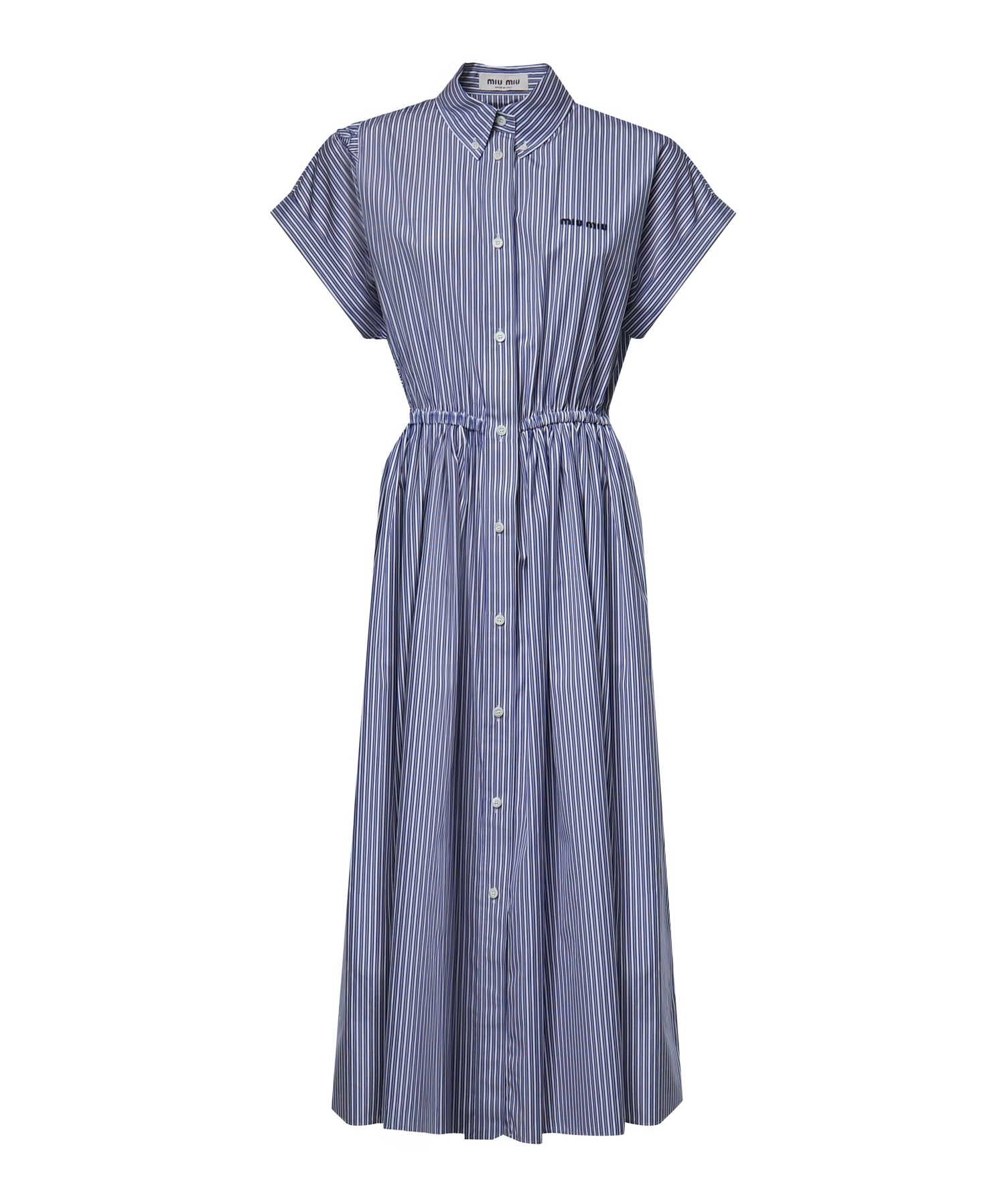 Abito midi in popeline con logo MF6446 195DF098Z MIU MIU 