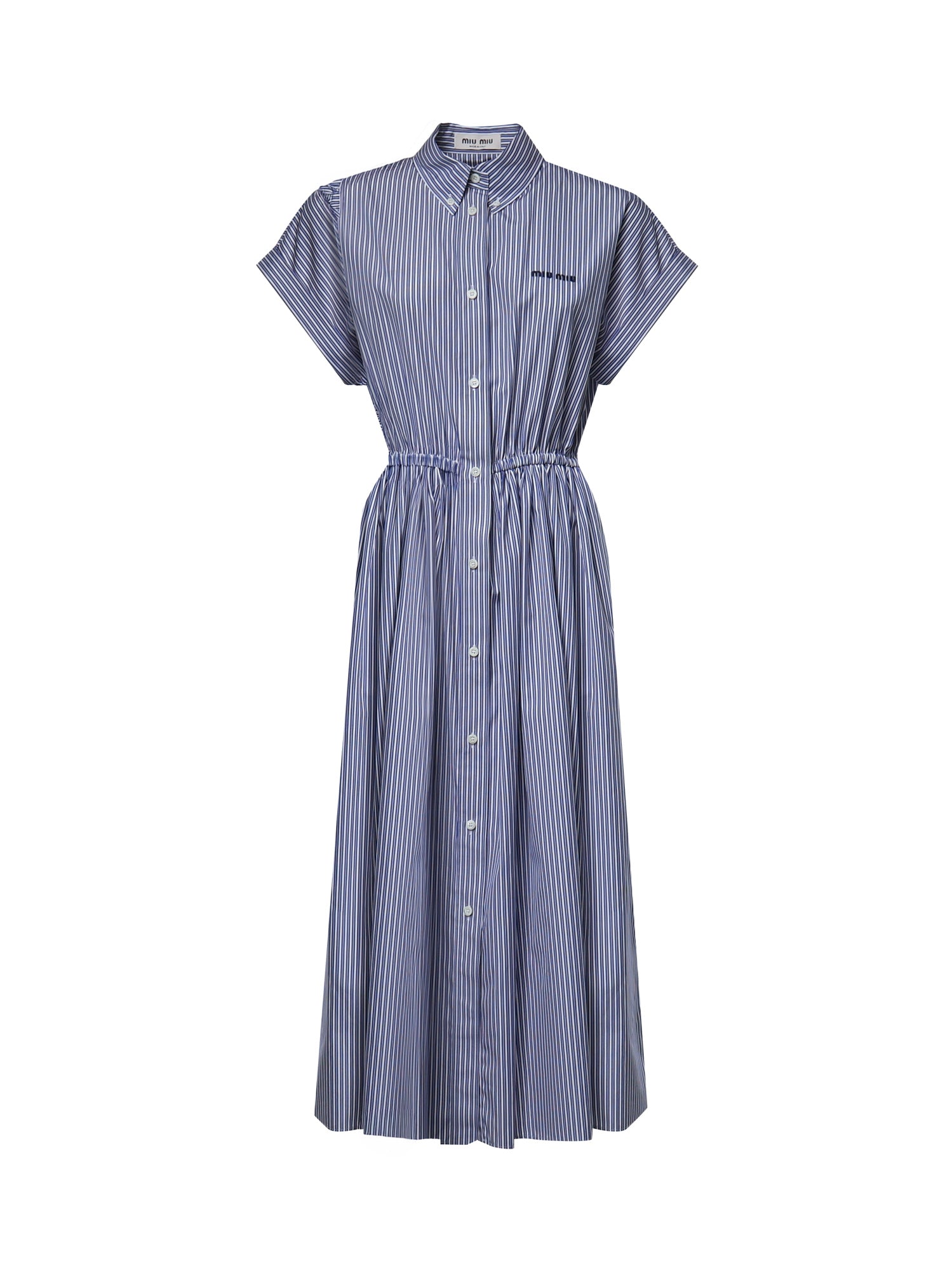 Abito midi in popeline con logo MF6446 195DF098Z MIU MIU 