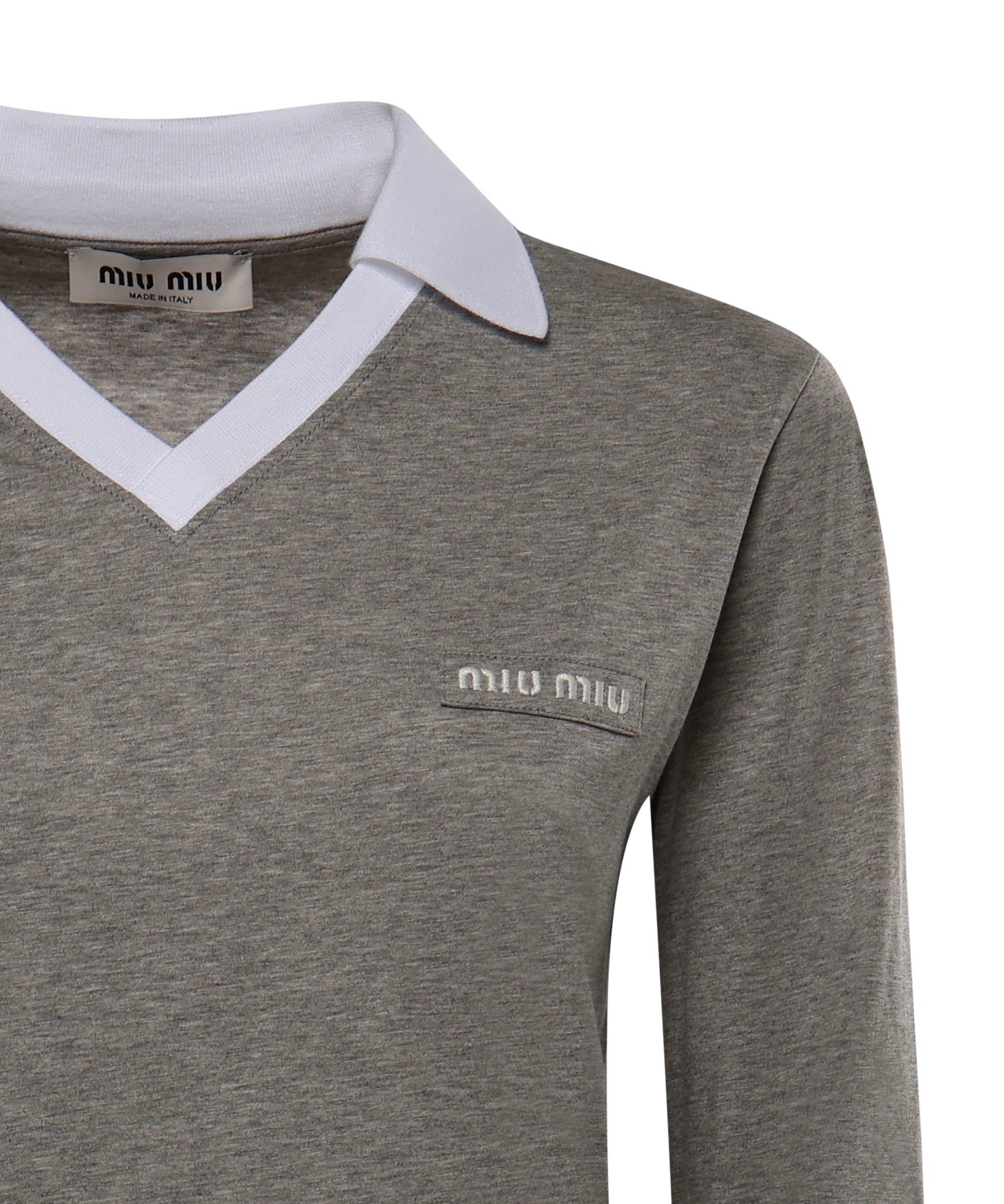 T-shirt in jersey con logo MJLA57 192QF052N MIU MIU 