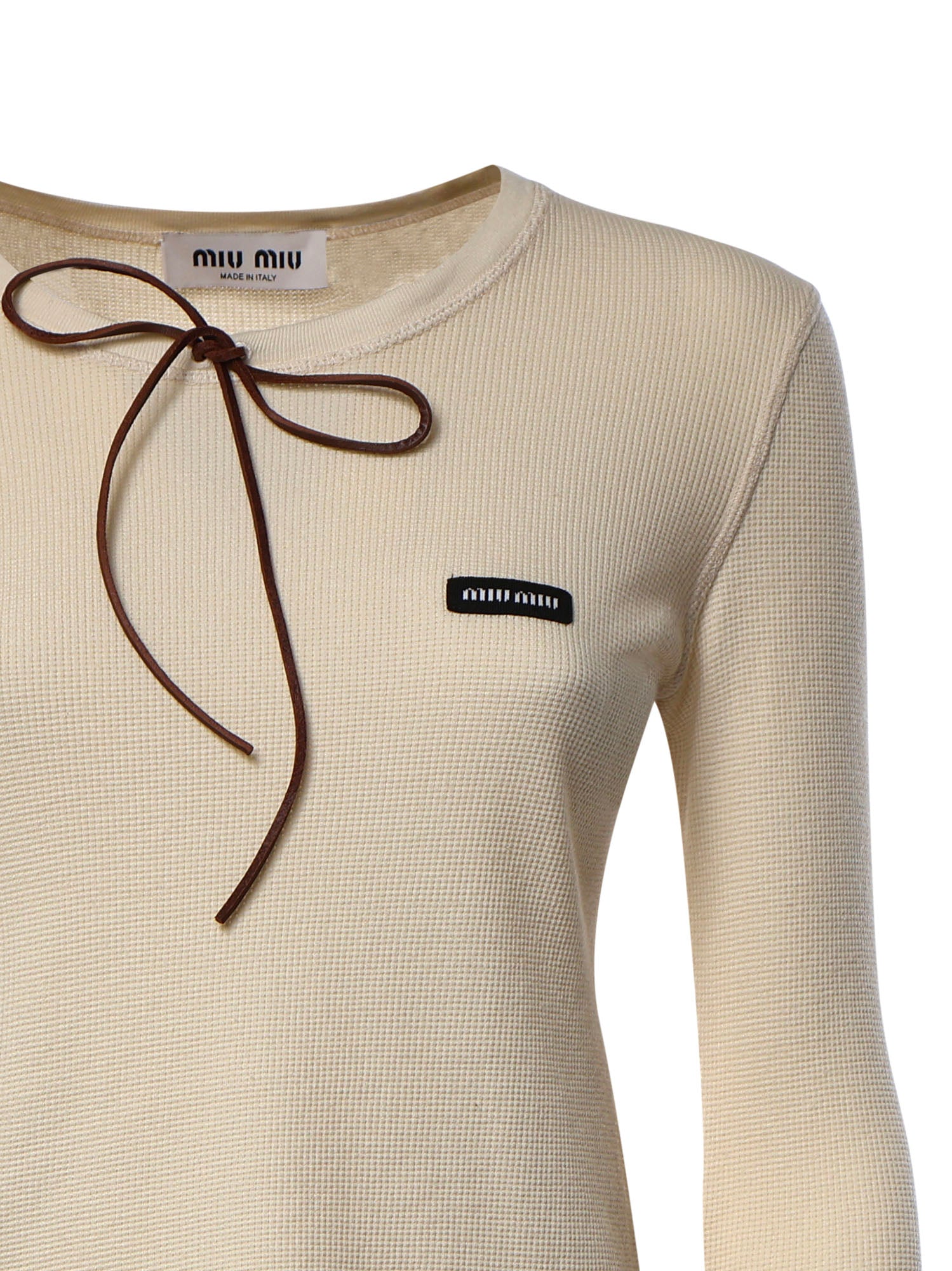 T-shirt in cotone MJLA58 191IF0379 MIU MIU 