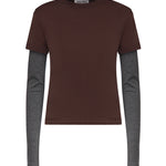 T-shirt in jersey con logo MJLA74 17ORF03YR MIU MIU 