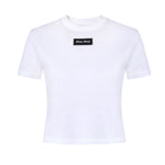 T-shirt in jersey con logo MJNA45 6398F0009 MIU MIU 