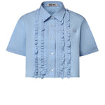 Camicia cropped in popeline MK2045 10RGF0013 MIU MIU 