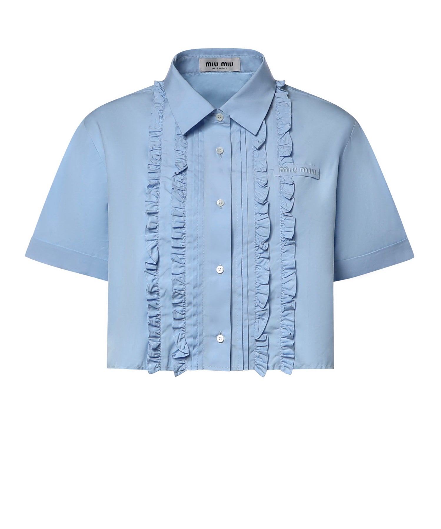 Camicia cropped in popeline MK2045 10RGF0013 MIU MIU 